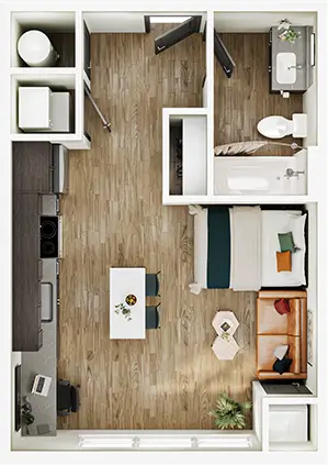 S1 floor plan diagram — Studio · 1 Bath · 420 sq ft